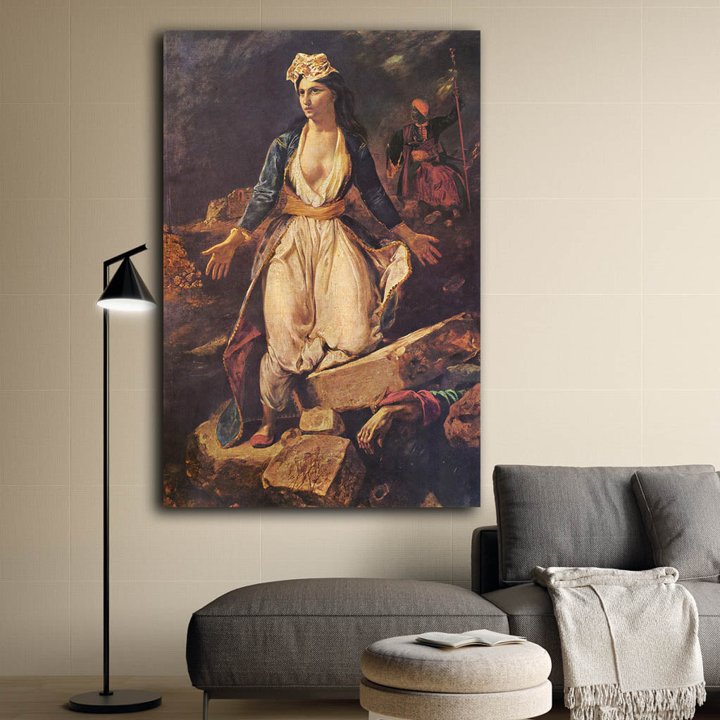 Eugene Delacroix - Η Ελλάδα στα Ερείπια του Μεσολογγίου - Time2PrintCanvas