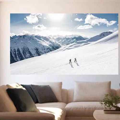 Ορειβάτες σε Χιονισμένο Βουνό - Time2PrintCanvas