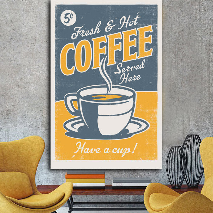 Διαφήμιση Vintage Καφέ - Time2PrintCanvas